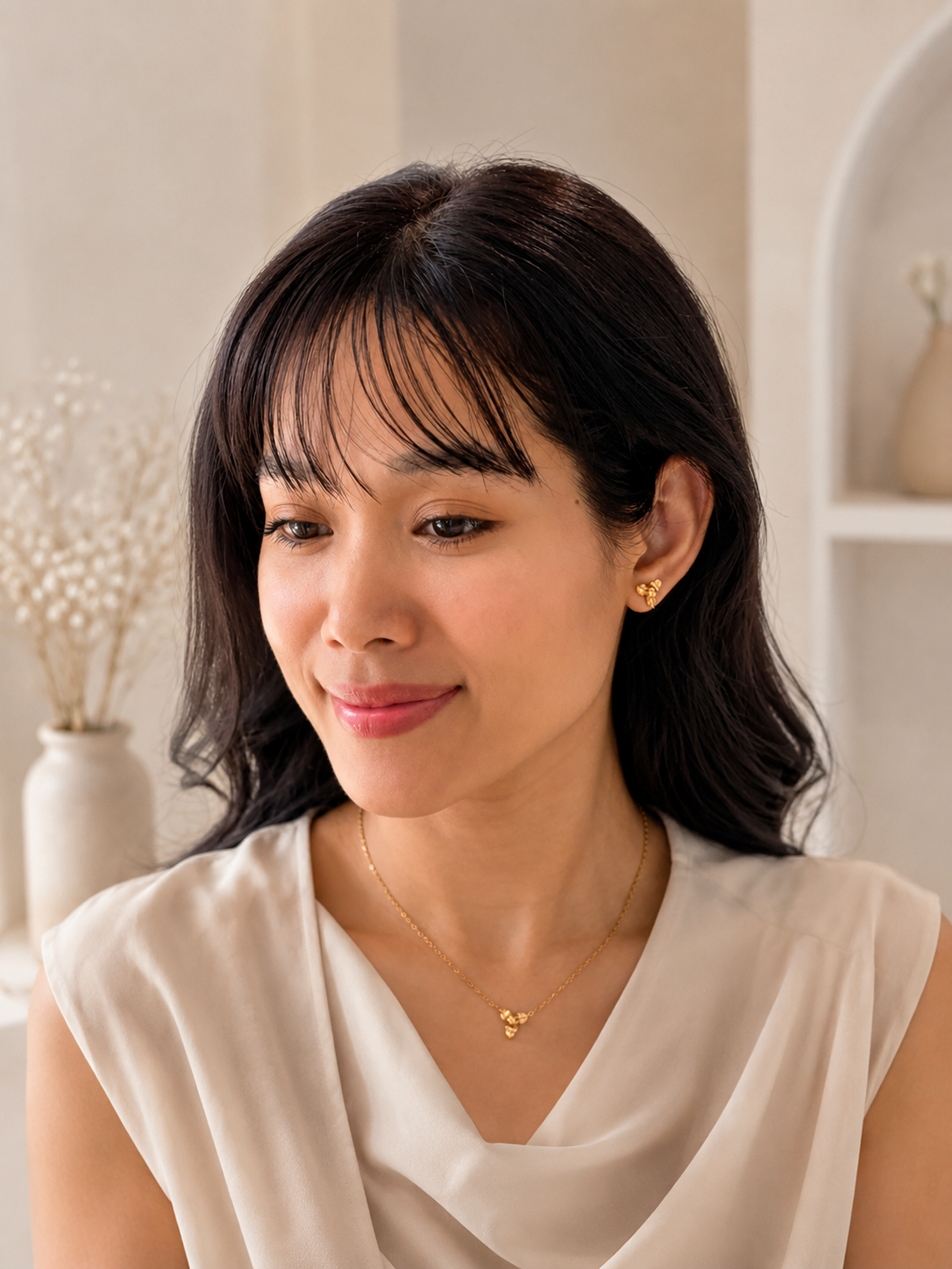 Romdoul Flower Necklace | 18K Gold Plated | RYA Jewelry