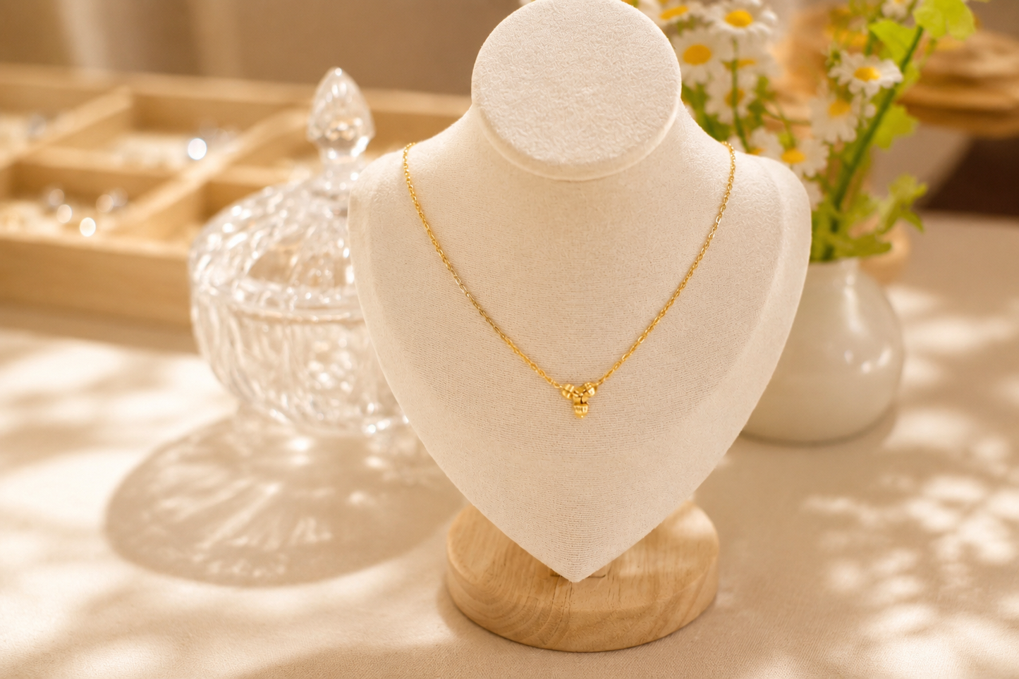 Romdoul Flower Necklace | 18K Gold Plated | RYA Jewelry
