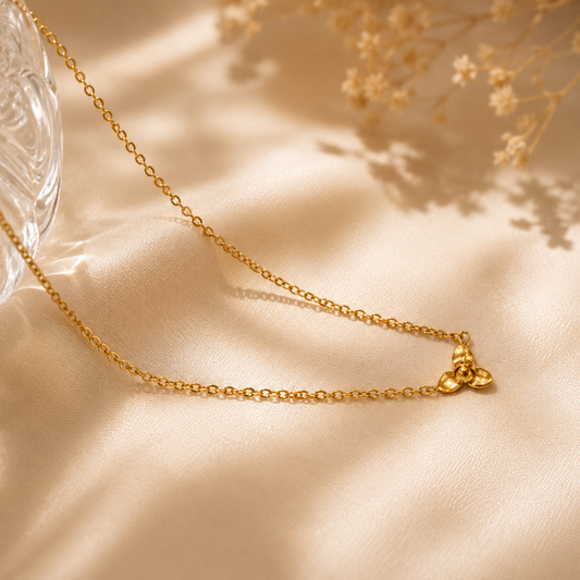 Romdoul Flower Necklace | 18K Gold Plated | RYA Jewelry