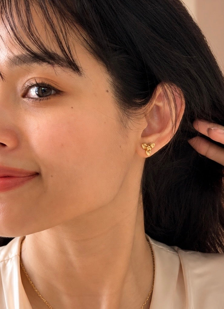 Romdoul Flower Stud Earrings | 18K Gold Plated | RYA Jewelry