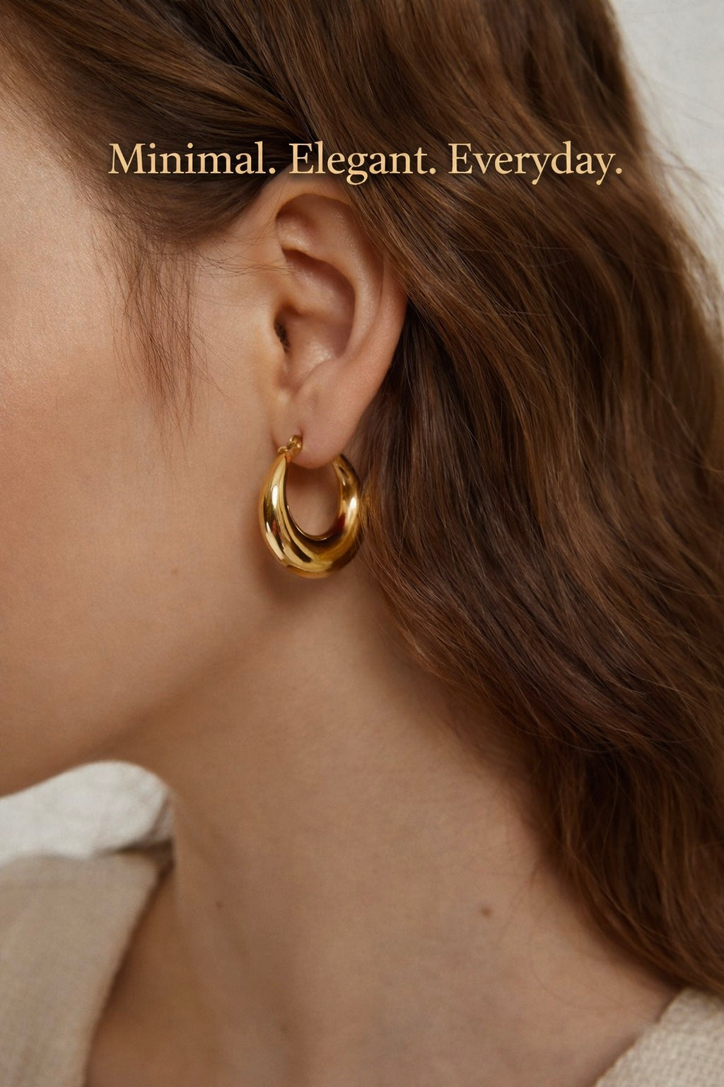 Classic Gold Hoop Earrings | 18K Gold Plated | RYA Jewelry