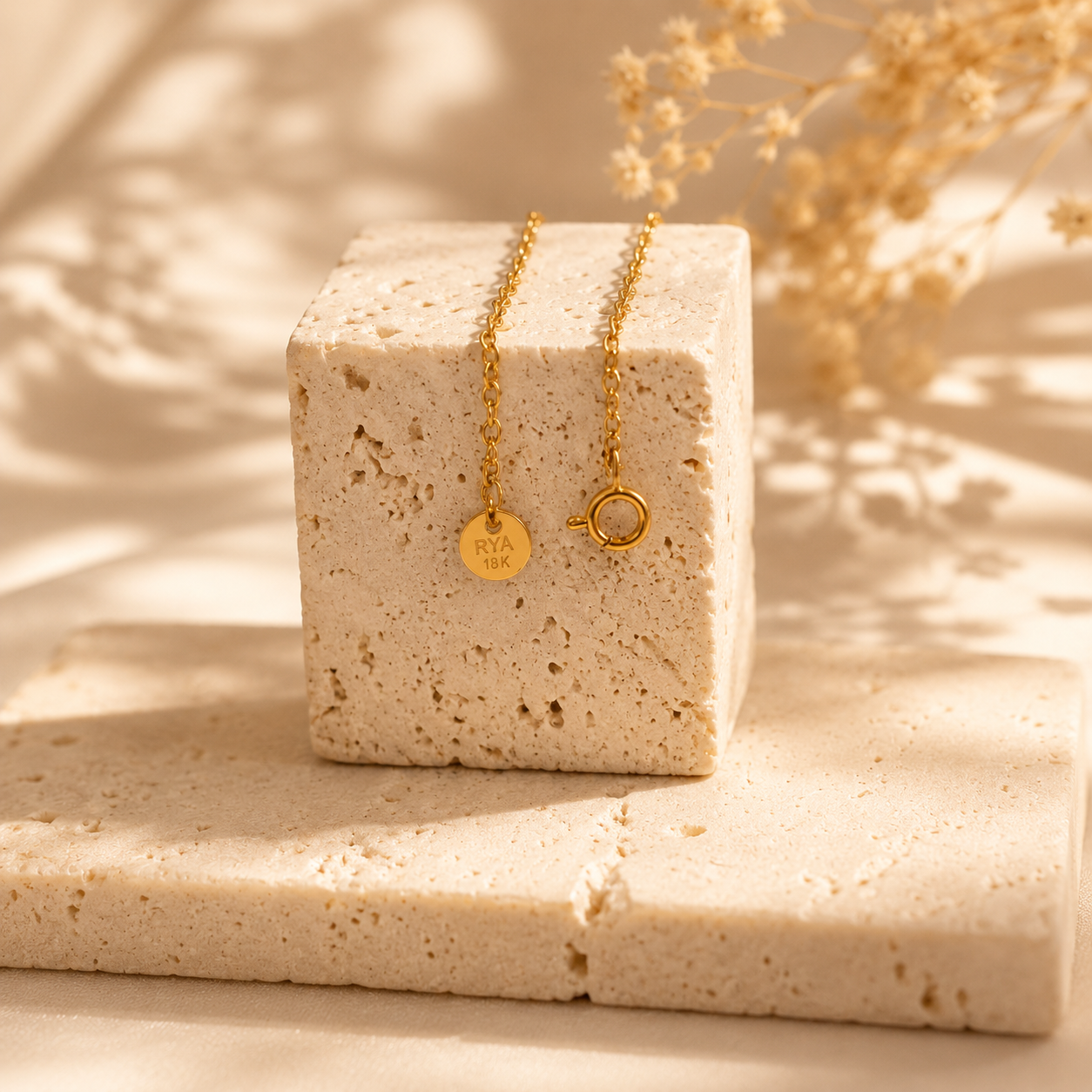 Romdoul Flower Necklace | 18K Gold Plated | RYA Jewelry